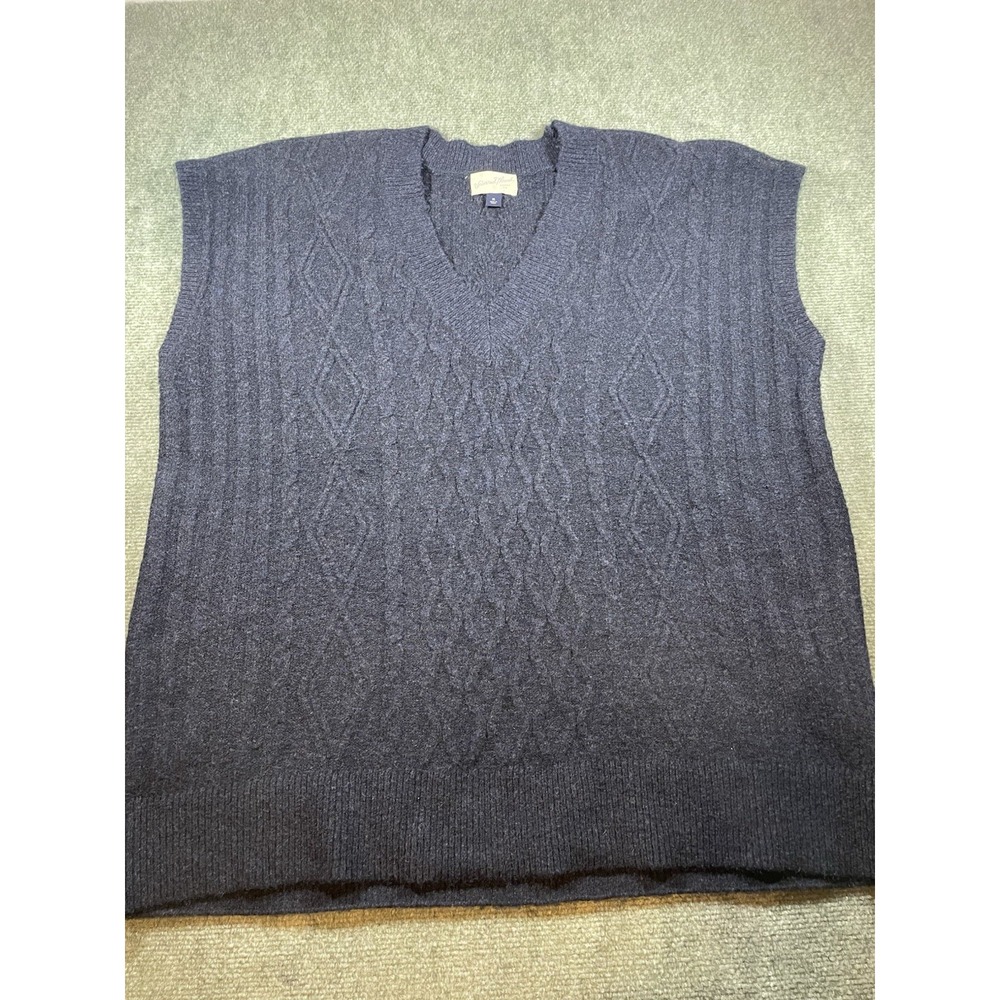 Universal Thread Womens Blue Pointelle Knit Sweater Vest Sleeveless Crew Neck XL